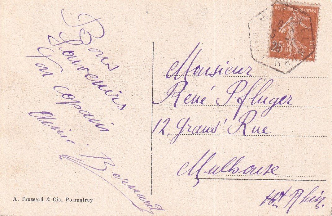 Cartoline postali: Lucelle   JU   -   Hôtel LÜTZELHOF – Usato da Brig venduto da Valcards54 1