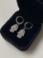 Fatmas Hand Edelstahl Zirconia Silberne Ohrringe