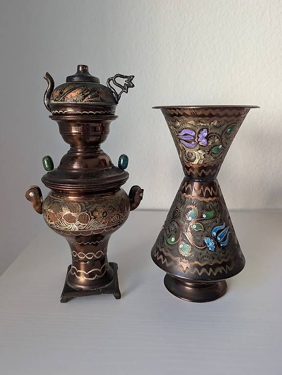 Vasi & Recipienti: Samowar und Vase aus Kupfer – Usato da Thalwil venduto da Sopjayr