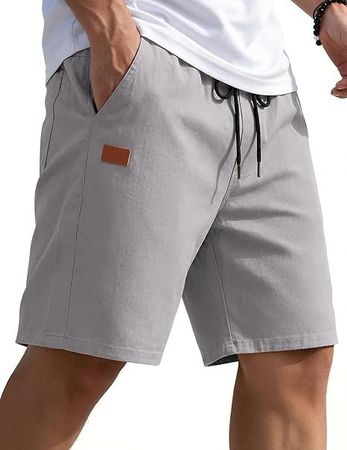Herren Chino Shorts Baumwolle Hellgrau Grösse L Neu
