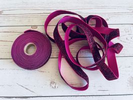 Ruban élastique pailleté fuchsia