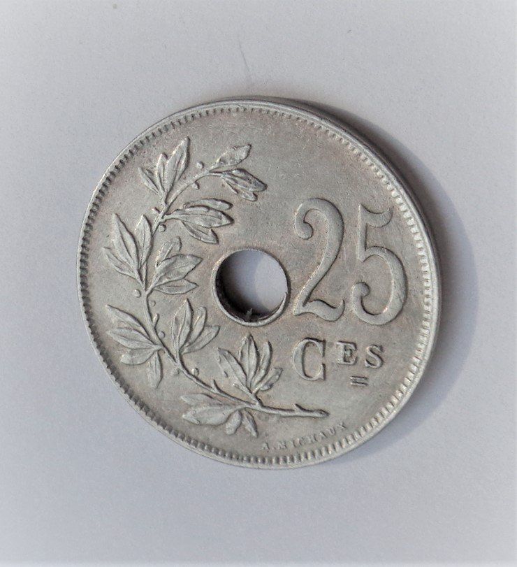 Tutti le monete: 25 Cent Belgien 1913 und 1921 – Usato da Kriens venduto da TSCH1