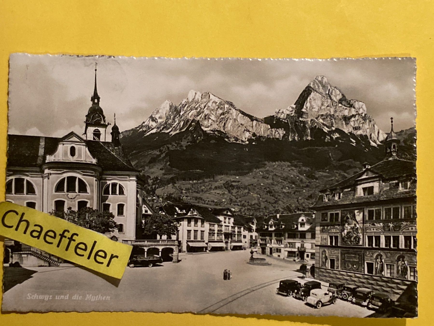 Ansichtskarten: 1944 Schwyz mit den Mythen – Gebraucht aus Zürich von Chaeffeler