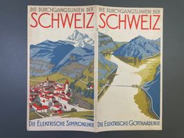 Litho Prospekt Elektrische Gotthard-Linie / Bahn Eisenbahn