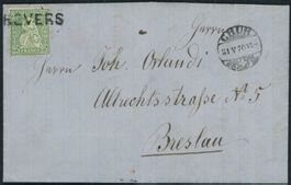 GR Bevers - Stabstempel - Sitzende Helvetia - Brief - EF