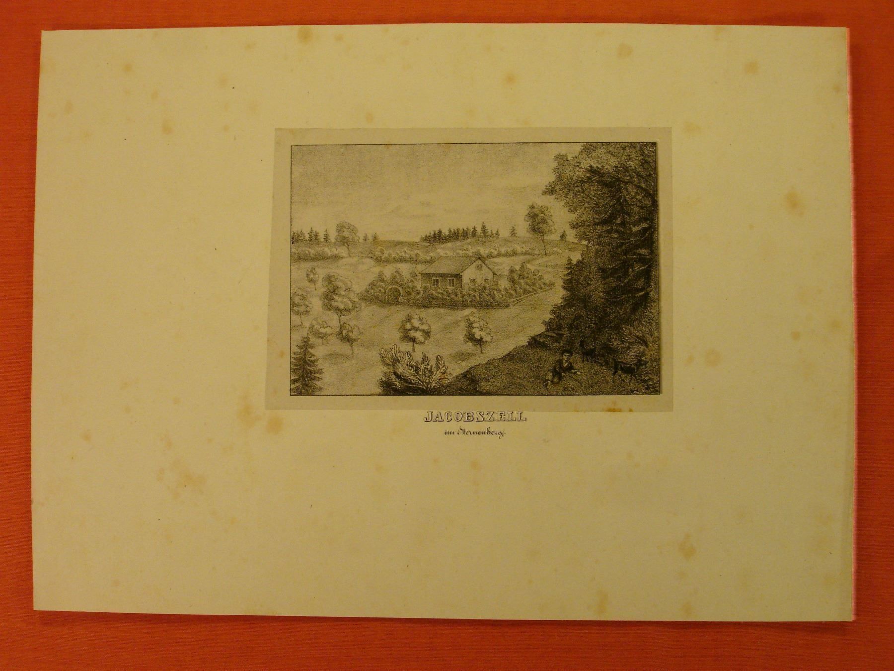 Grafica & Litografie: JACOBSZELL IM STERNENBERG, LITHO UM 1850 – Usato da Grüningen venduto da Kartensammler 1