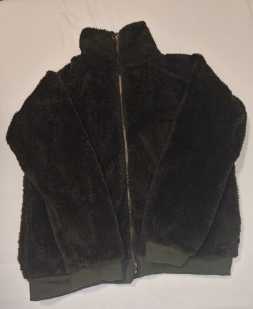 Flauschige Jacke, Khaki, Grösse XL - Kuschelig warm!