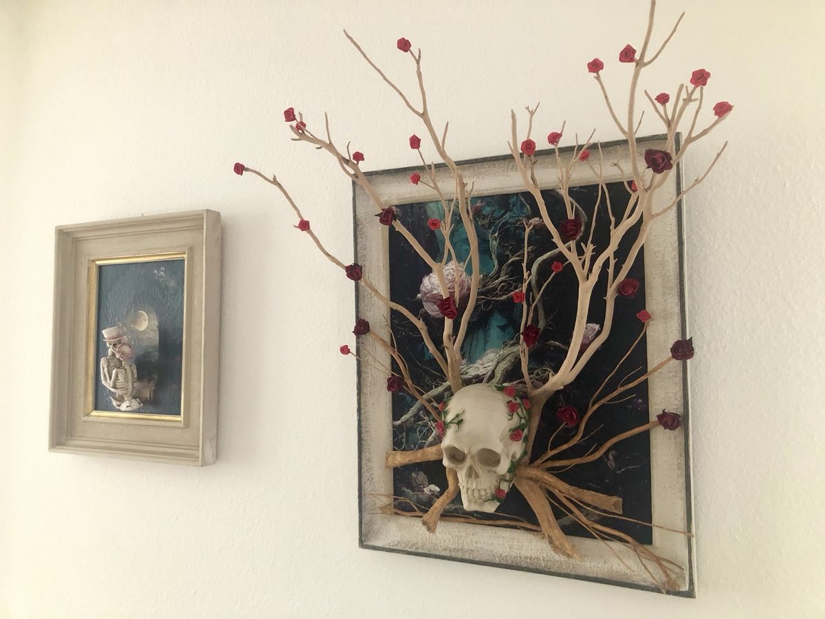 Foto & Immagini: 3 D Bild mit Totentkopf und Wurzelbaum-Rosen – Usato da Oberwil BL venduto da scorpio70 9