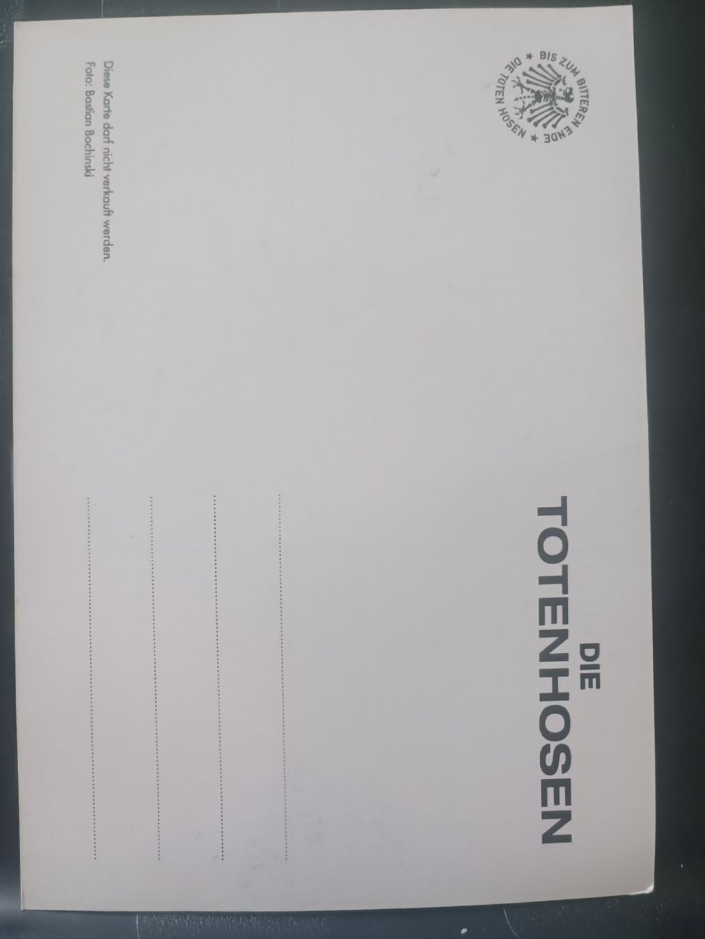 Autografi: Die Toten Hosen - handsignierte Autogrammkarte – Usato da Menziken venduto da Artographs 1