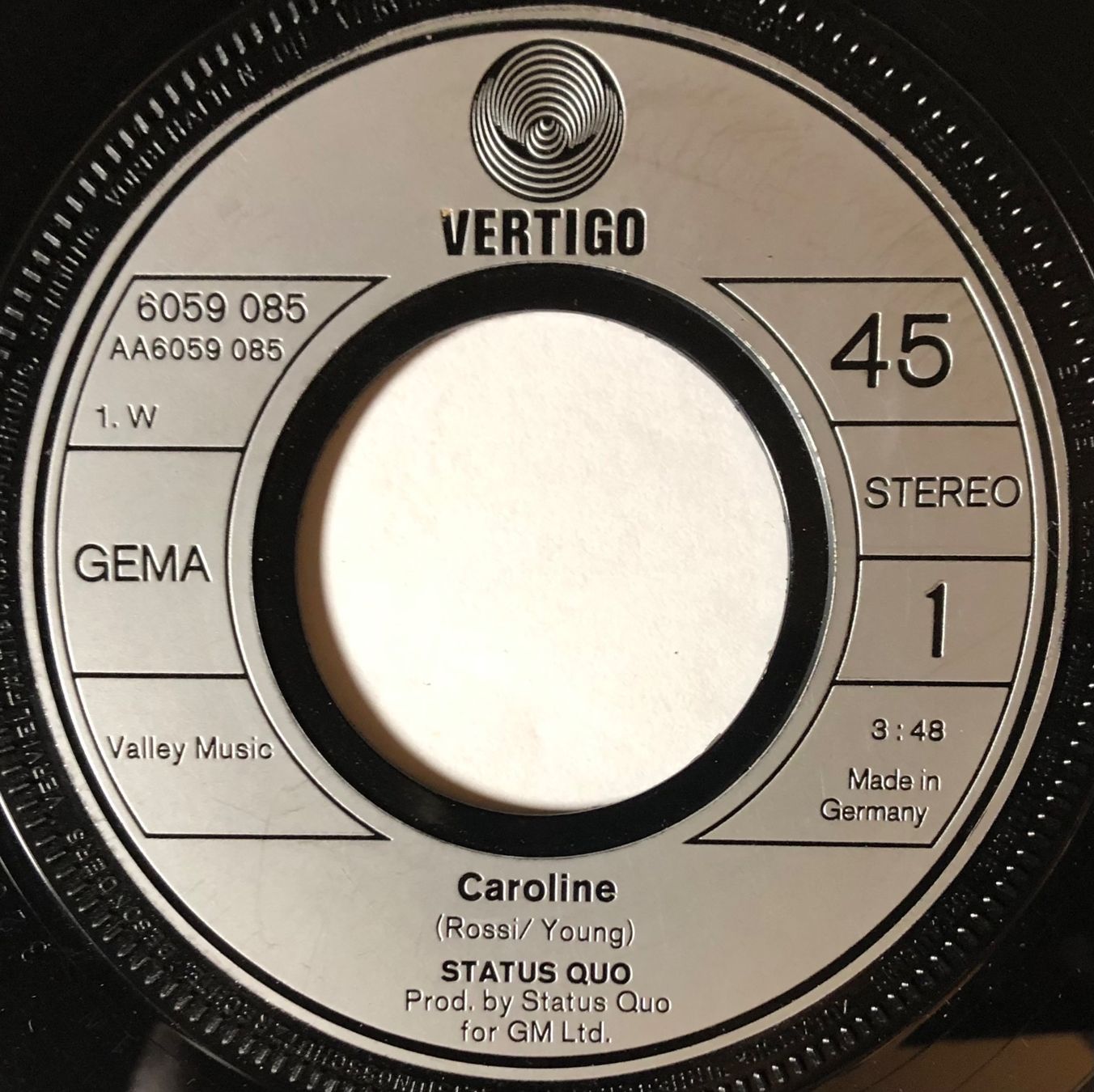 Schallplatten: STATUS QUO - CAROLINE – Gebraucht aus Poliez-Pittet von Newtown-Records 2