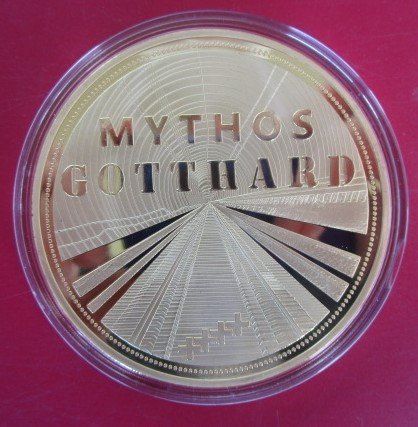 Medaglie: GIGANT: Gotthard Mythos - Gotthard 2016 - 70 mm - PP – Nuovo e nell'imballaggio originale da Luzern venduto da Horoskop1 1