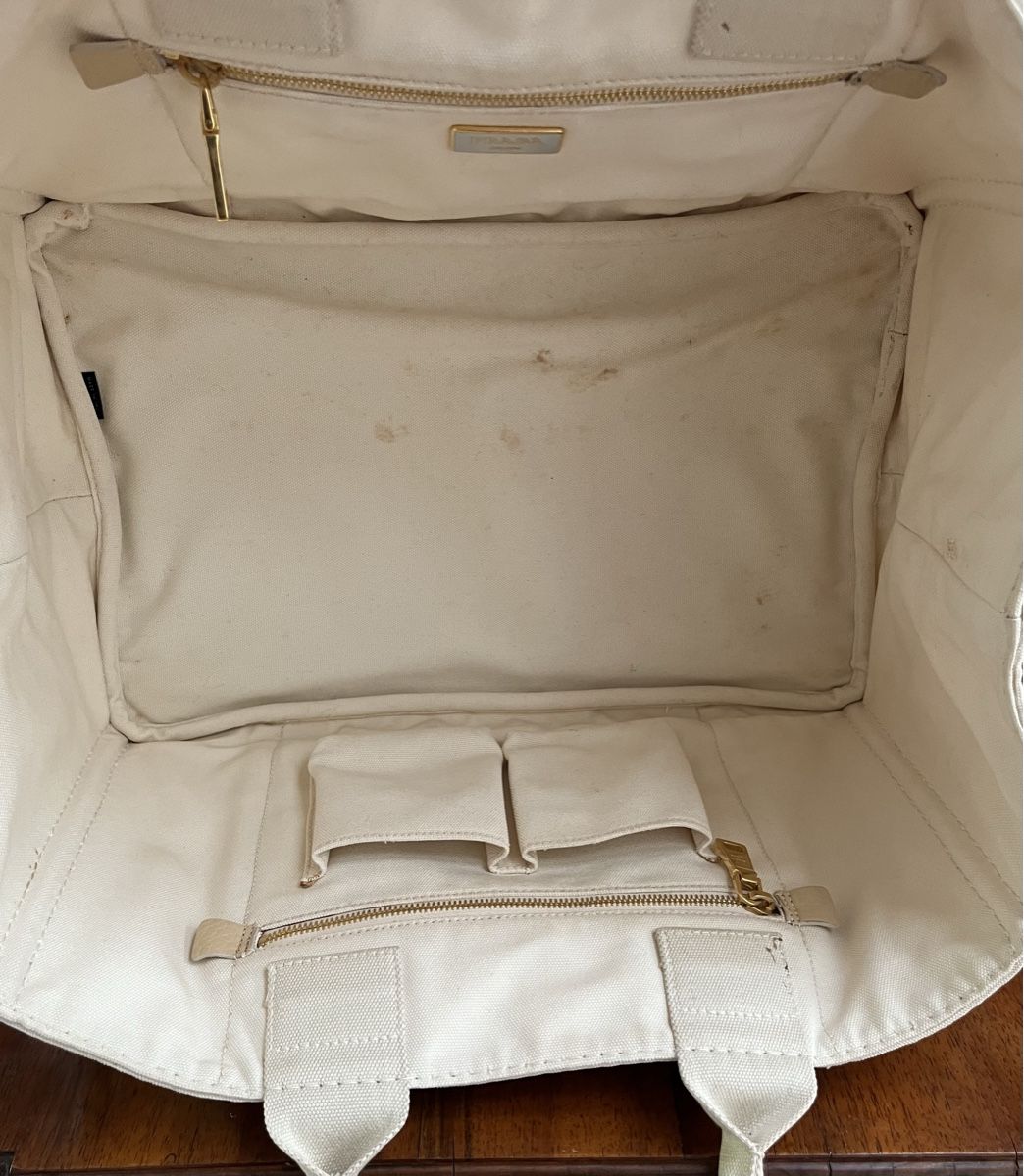 Prada Borse da donna: Prada Canvas Bag XL / beige – Usato da Basel venduto da marinaliane 9