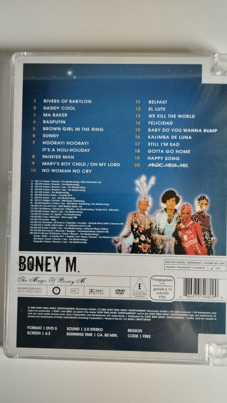 Tutti i DVDs: THE MAGIC OF BONEY M DVD – Usato da Basel venduto da Bal-Sagoth 1