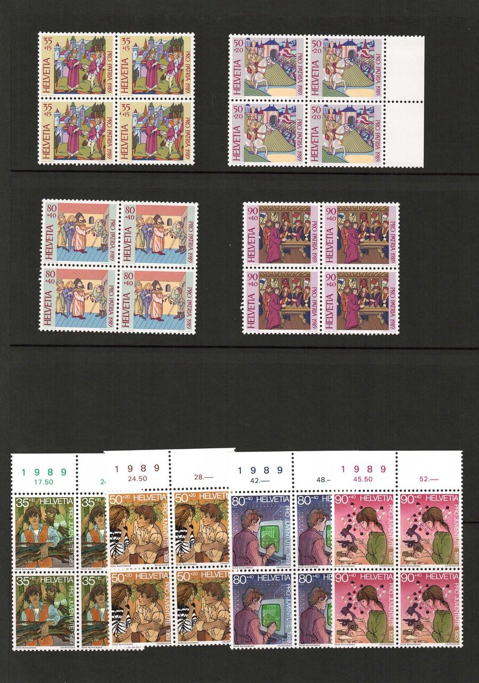 Tutti i francobolli: Pro Patria + Pro Juventute 1989 – Nuovo (secondo la descrizione) da CHENE-BOURG venduto da Praslin