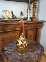 ​ ​Bemalte Weinkaraffe aus Glas Vintage Handarb