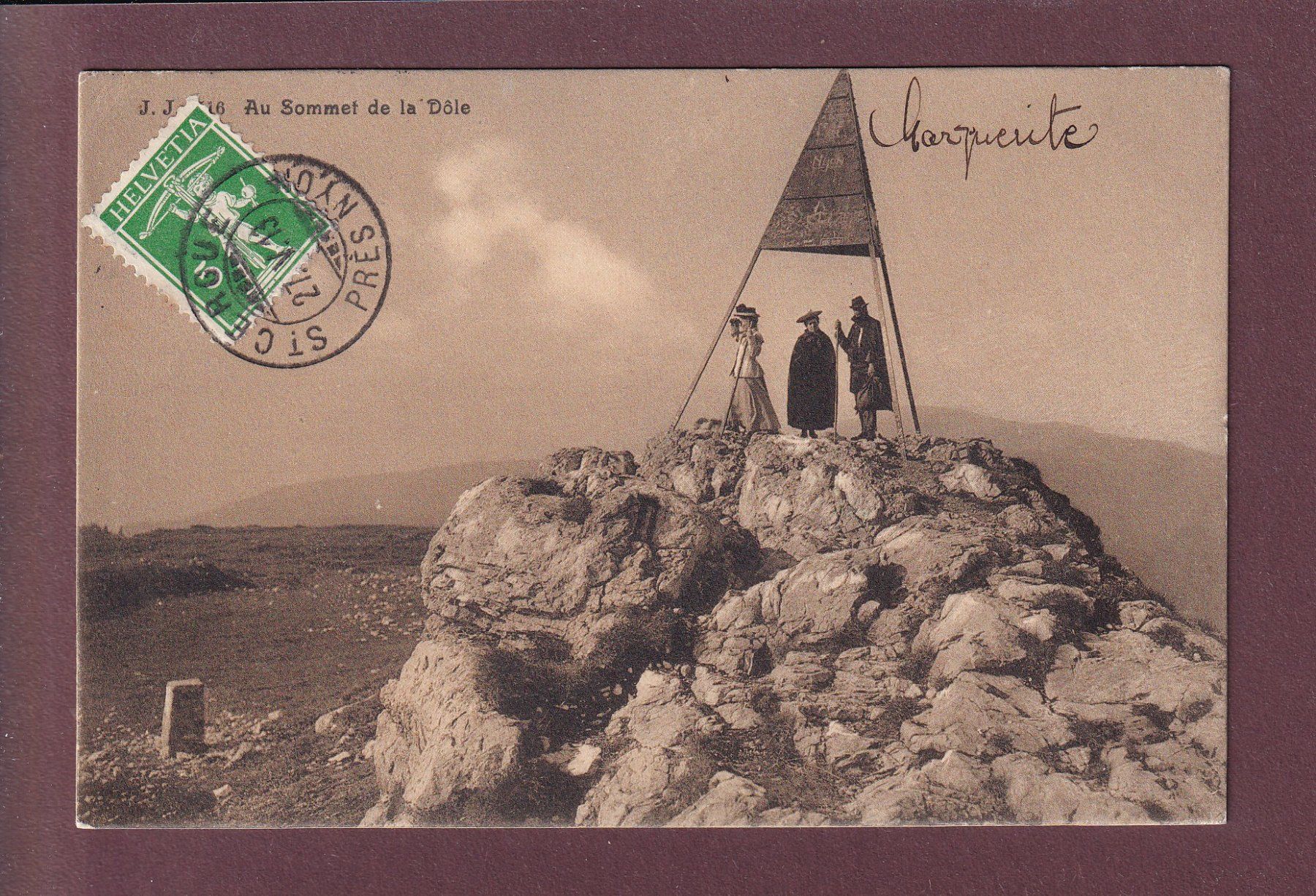Cartoline postali: Sommet de LA DÔLE - 1913 – Usato da Pully venduto da nicecards
