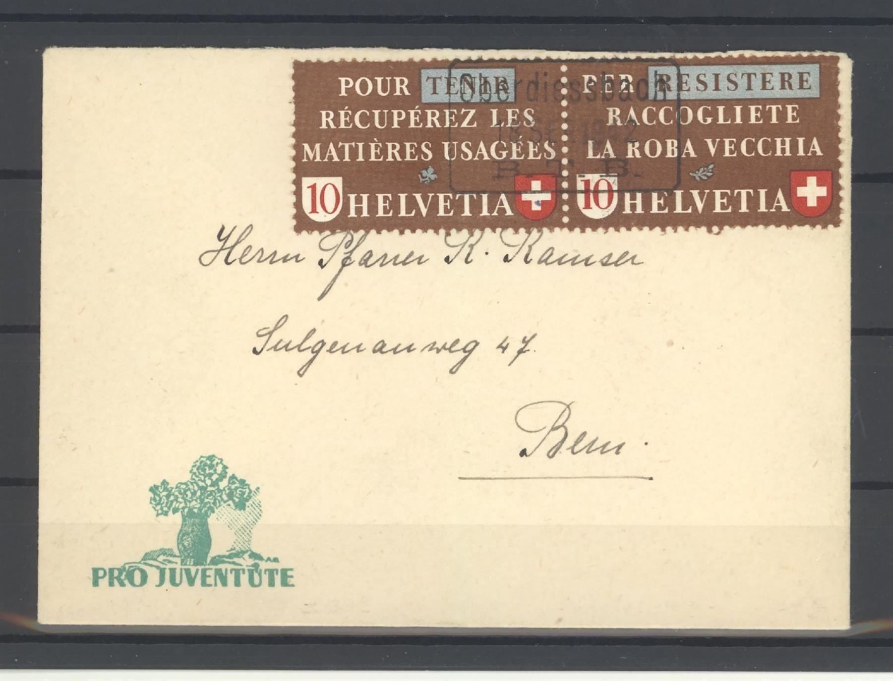 Alle Briefmarken: 1942, Altstoffverwertung, Brief, i/d – Gebraucht aus Willisau von Vollstempel