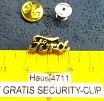 FORD AUTO LOGO GOLDIG SCHMUCK-PIN MIT SECURITY-CLIP