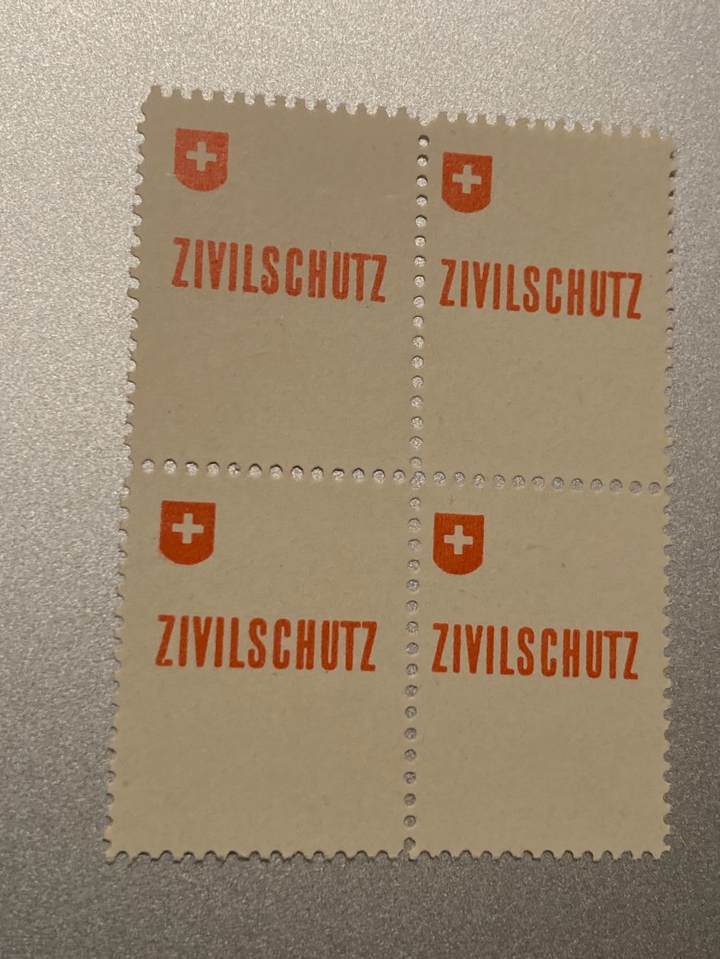 Vignette autostradali: Viererblock (**) Vignette ZIVILSCHUTZ – Nuovo (secondo la descrizione) da Brütten venduto da Hst1