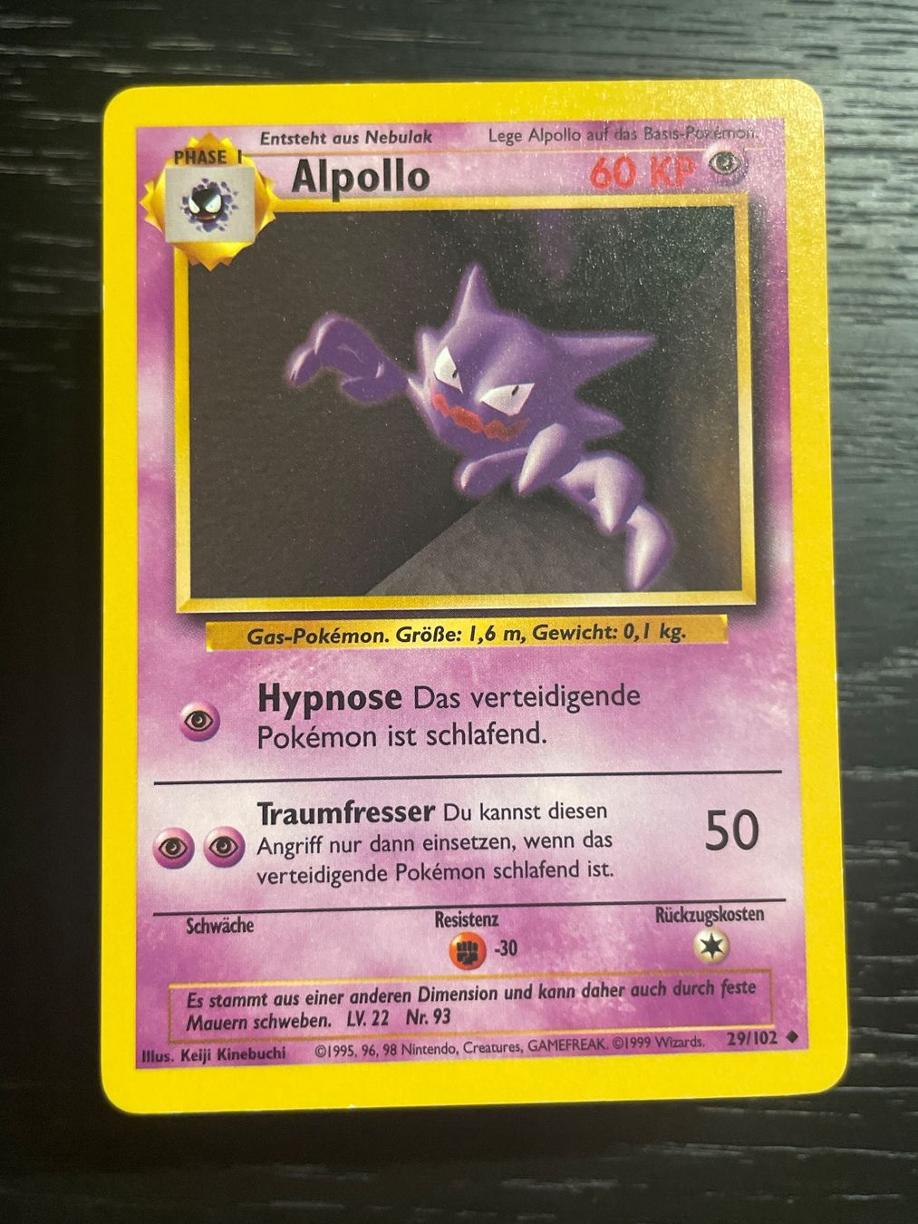 Pokémon Carte collezionabili: Pokemon Alpollo base set 29/102 DE – Usato da Hugelshofen venduto da Suimosa
