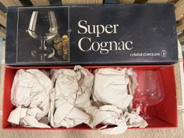 4 grands verres à cognac Cristal d’Arques Super Cognac NEUFS