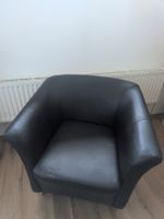 Sessel Kunstleder schwarz gebrauchter Zustand