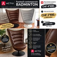 Fauteuil Actiu Badminton cuir brun pivotant occasion