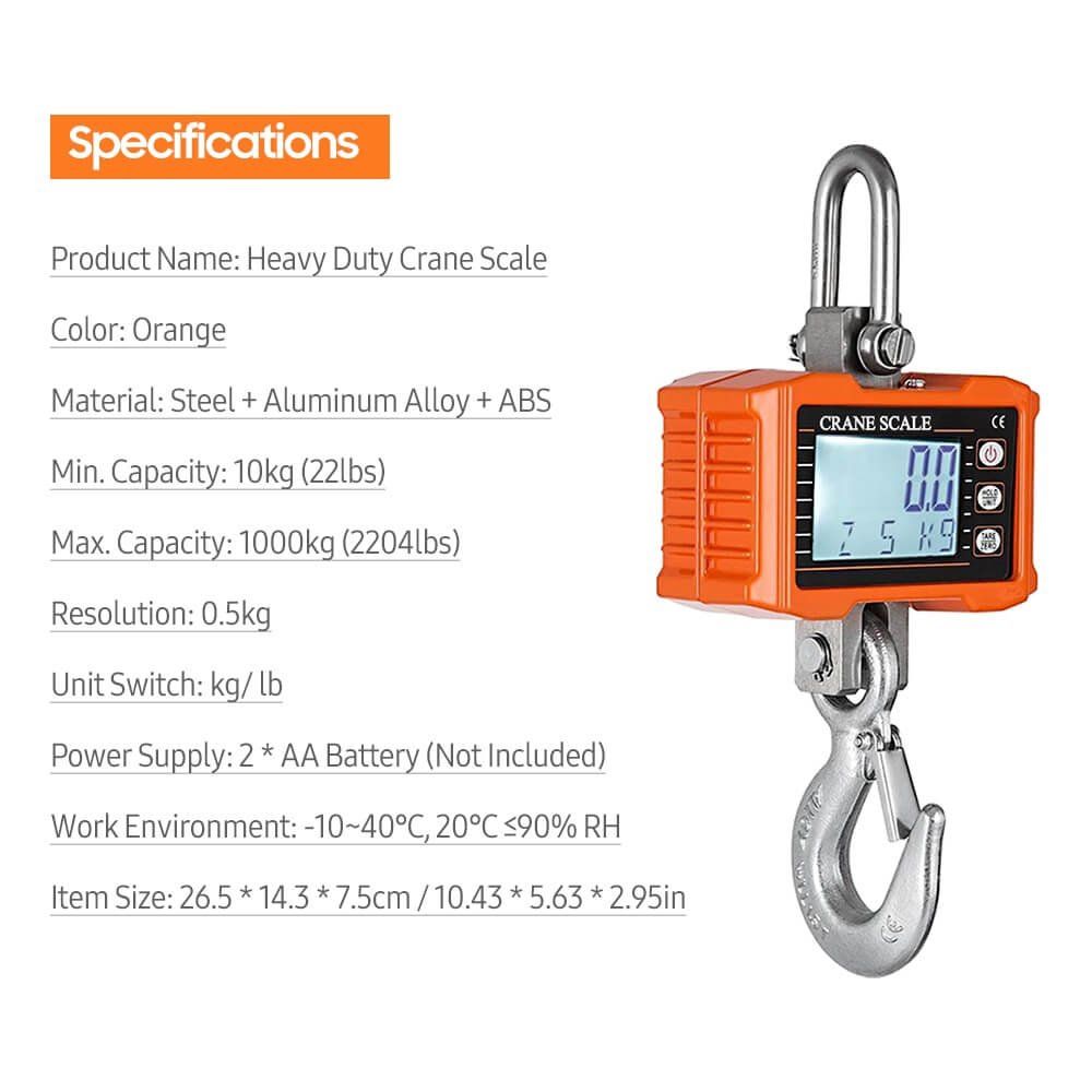 Sonstiges Tierzubehör: Waage 500 kg oder 1000 Kg Tragbare Kranwaage LCD – Neu und originalverpackt aus Unterägeri von RmOnline 1