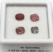 4x beaux spinelles 2.03 ct - Valeur 430.- Fr