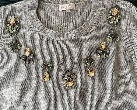 Kaschmir Pullover mit Glitzersteinen "Rosa von Schmaus"