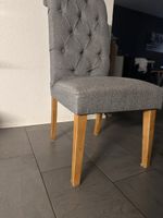 4 St Vintage Stuhl mit Knopfmuster, Grau - Ideal für Herbst!