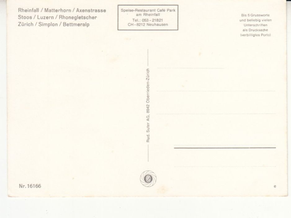 Cartoline postali: Schweiz ca. 1970 – Usato da Bürglen TG venduto da StampGraf 1