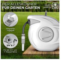 Automatischer Schlauchaufroller 30m Schlauchtrommel Garten
