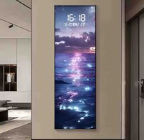 Wandbild mit LED Uhr Motiv Meer neu