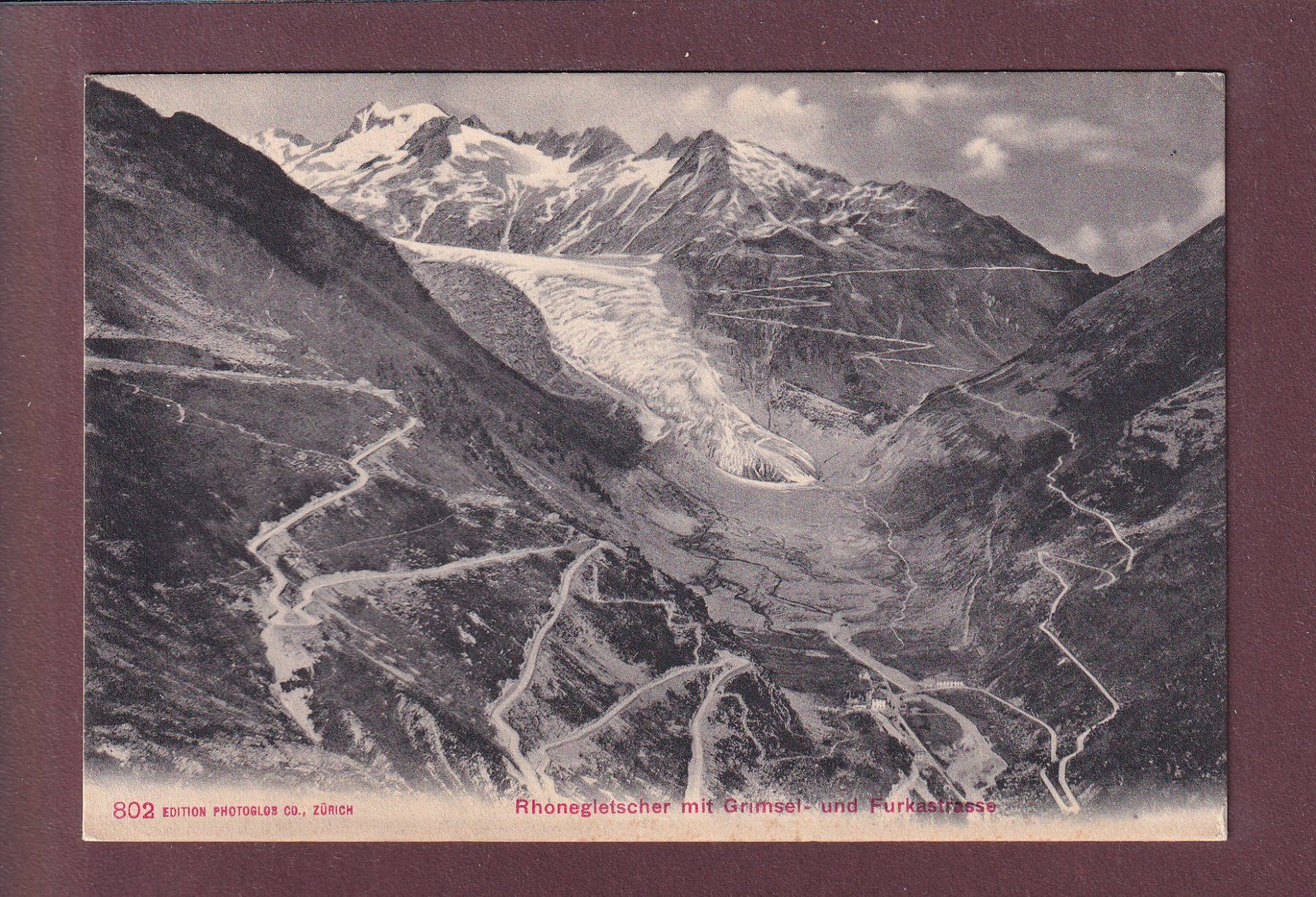 Ansichtskarten: RHONEGLETSCHER - Grimsel- und Furkastrasse – Gebraucht aus Pully von nicecards