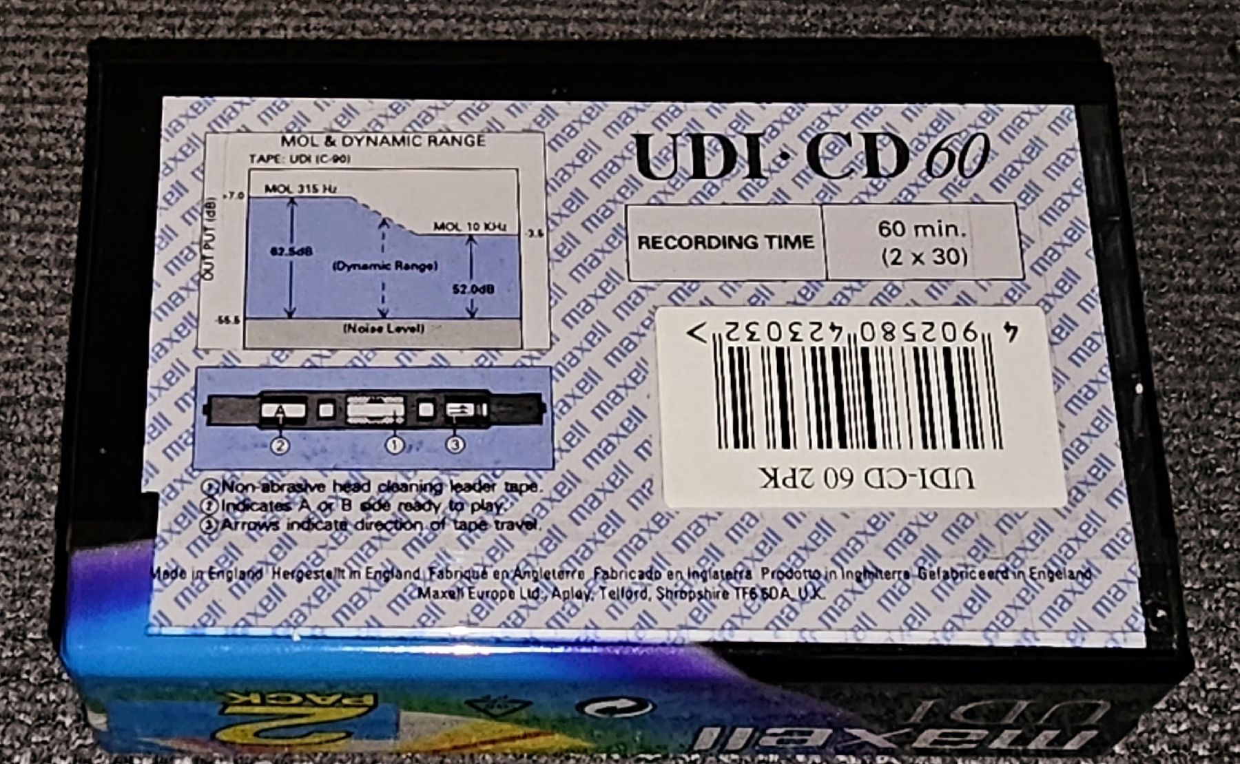 Musicassette: DUO PACK  MAXELL"UDI 60 COBALT" – Nuovo e nell'imballaggio originale da LAUSANNE venduto da Mistersound 3