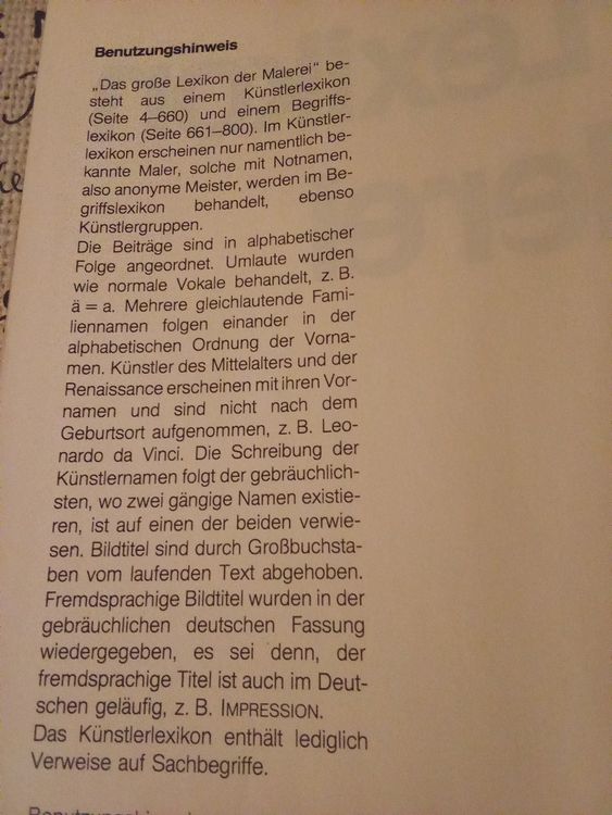 Das grose Lexikon der Malerei. Mit einem Sachwörterbuch der (Gebraucht ...