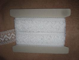 Häkel-/ Klöppelband Baumwollgem. weiss 38mm breit