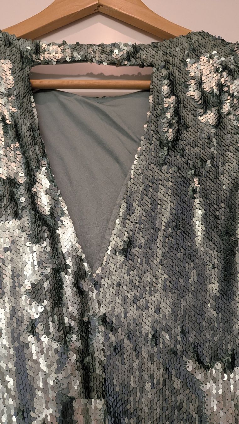 Zara Vestiti: Zara Basic sequin dress size M green short sleeve – Usato da Zürich venduto da yan_8lg2 3