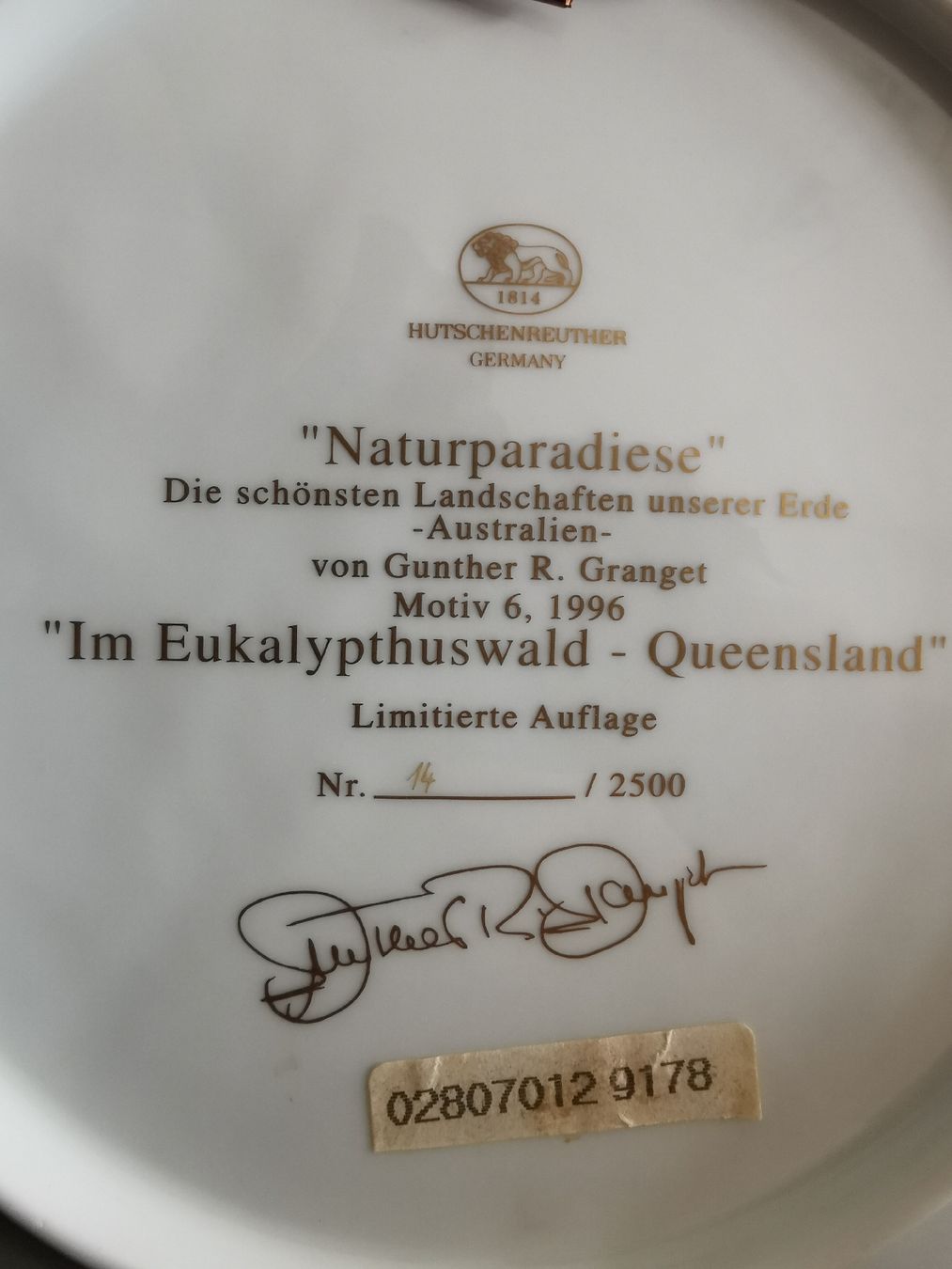 Hutschenreuther Piatti: Hutschenreuther Naturparadiese Australien Koala im Eukalipti – Usato da Buchs SG venduto da and_s6ps 4