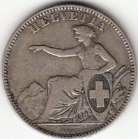 2 Franken 1860 ss --  Sitzende Helvetia
