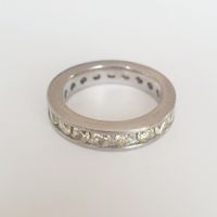 Silber Ring Memory Ring💍 mit Zirkonia Steinen Gr 17.3 mm