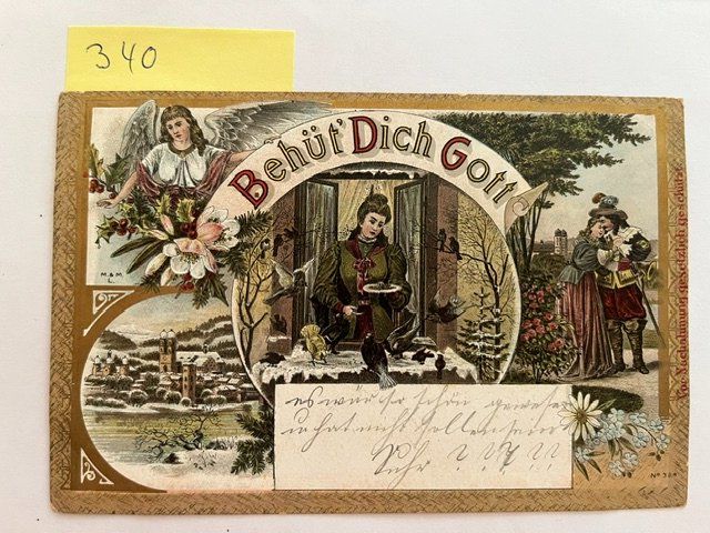 Cartoline postali: alte Postkarte "Behüt Dich Gott" mit Stempel, 1899 – Usato da Niederwil AG venduto da dahu75