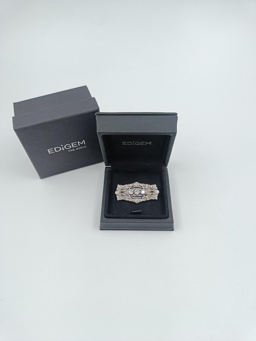 Spille & Fermagli: BROSCHE "ART DECO STIL" MIT DIAMANTEN, 950 PLATIN – Usato da Luzern venduto da EdiGem 1