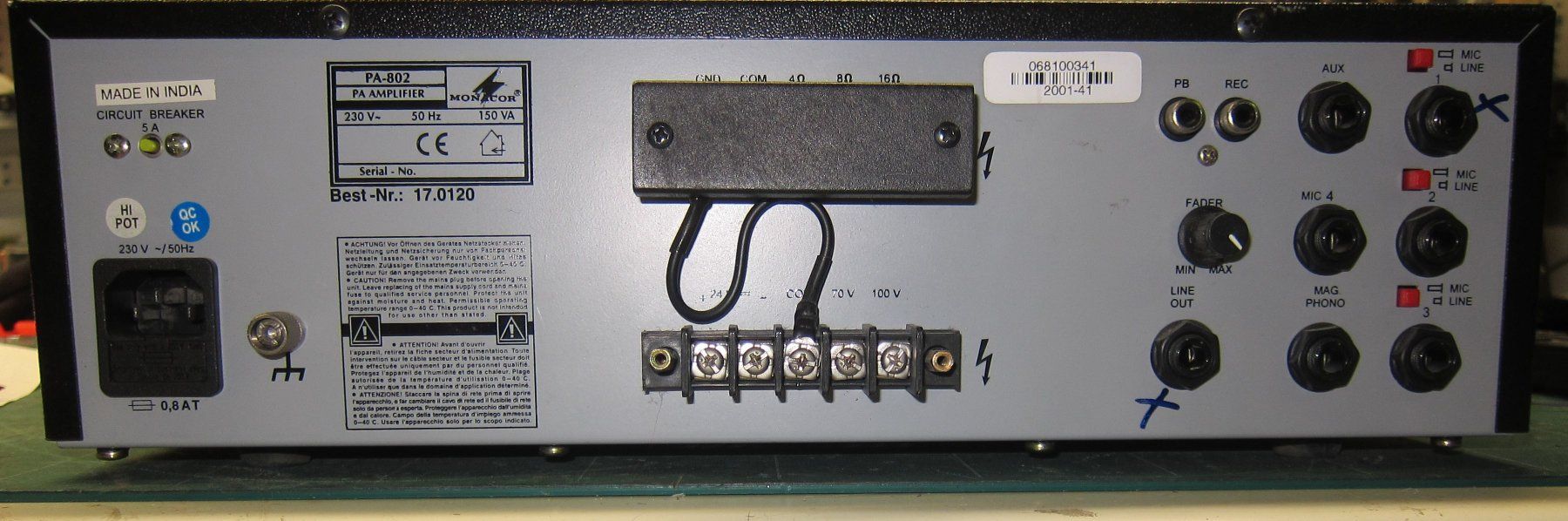 Monacor Verstärker: Monacor PA 802 100V Mischverstärker – Gebraucht aus Männedorf von livesteam 3