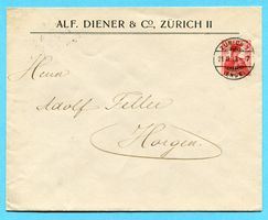 Ganzsache Zürich 1913 - Absender: Alf. Diener & Co.