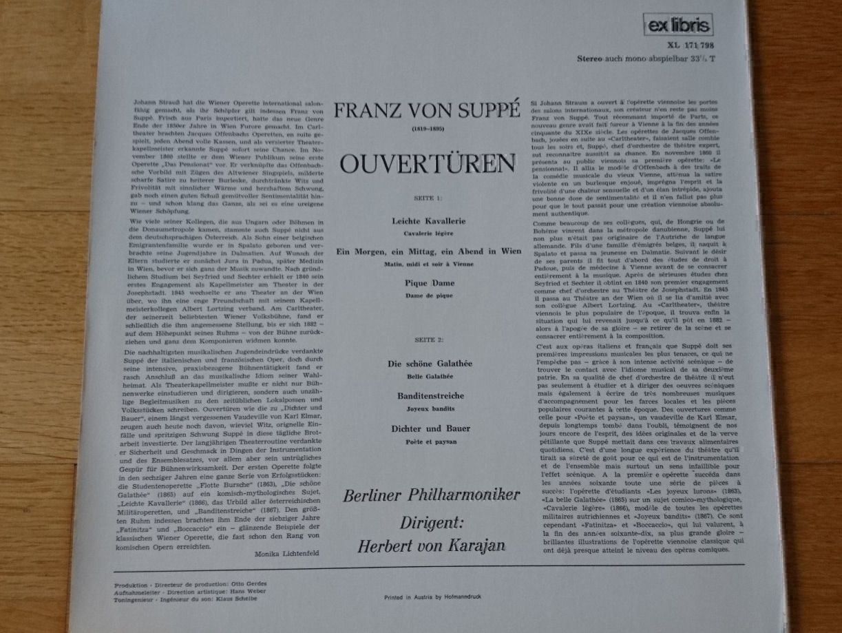 Dischi in vinile: Suppé: Ouvertüren Herbert von Karajan LP – Usato da Luzern venduto da Einh0rn 1