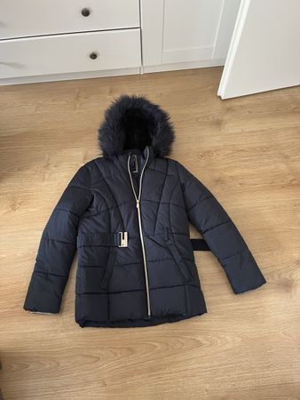 Winterjacke Damen dunkelblau mit Kapuze guter Zustand