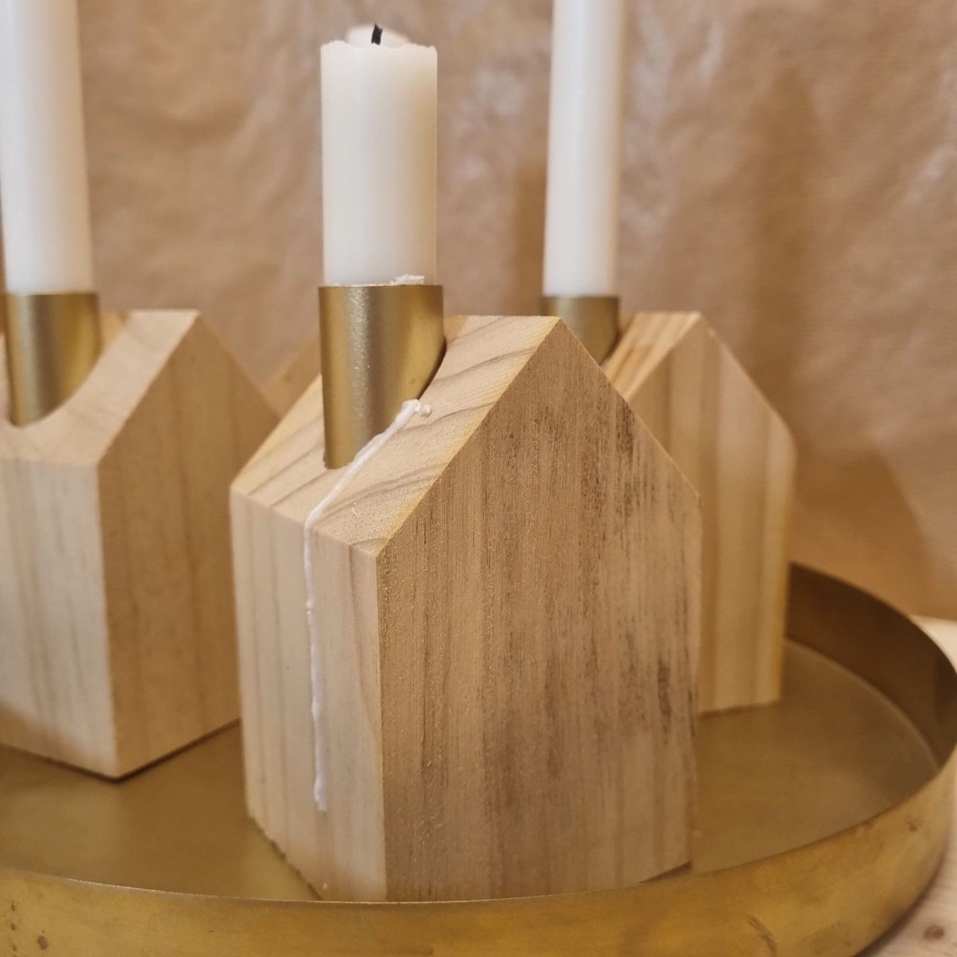 Portacandele: 4er Set Kerzenständer Massivholz – Usato da Luzern venduto da kon_j7zt 1