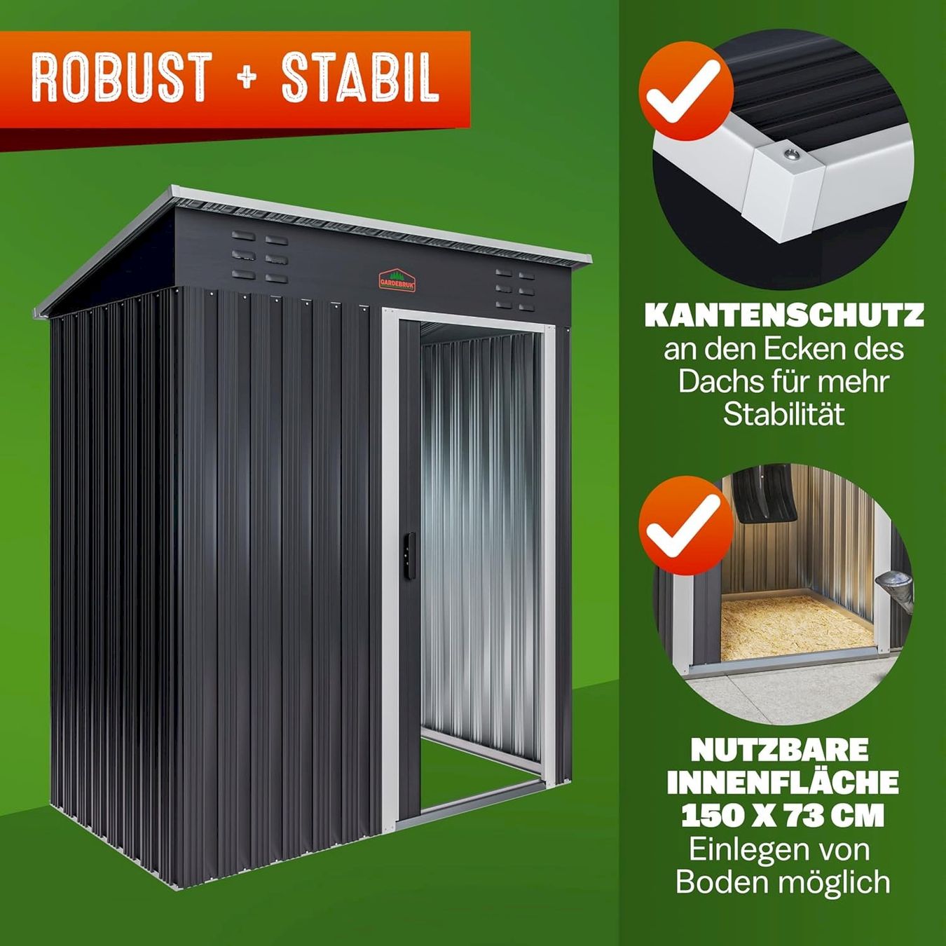 Gartenhäuser & Gewächshäuser: GARDEBRUK Gerätehaus Anthrazit – Neu und originalverpackt aus Bottighofen von zaap 5
